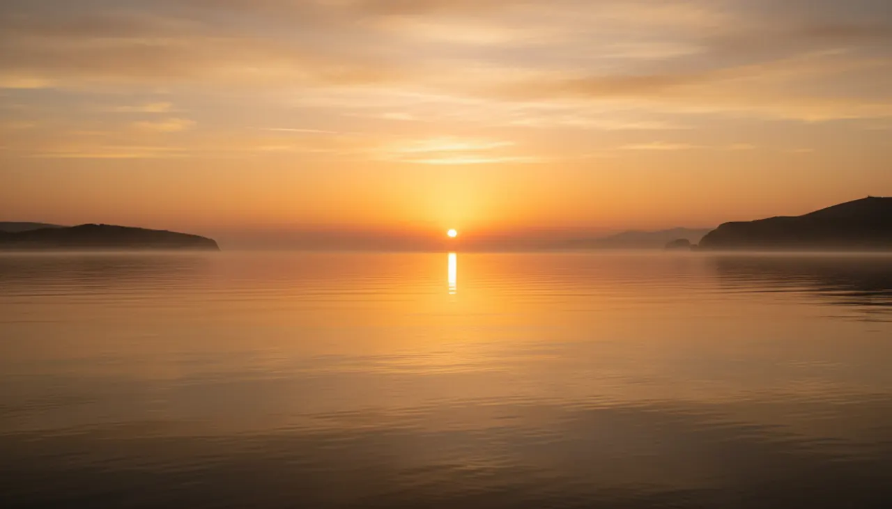 Puesta de sol sobre el mar